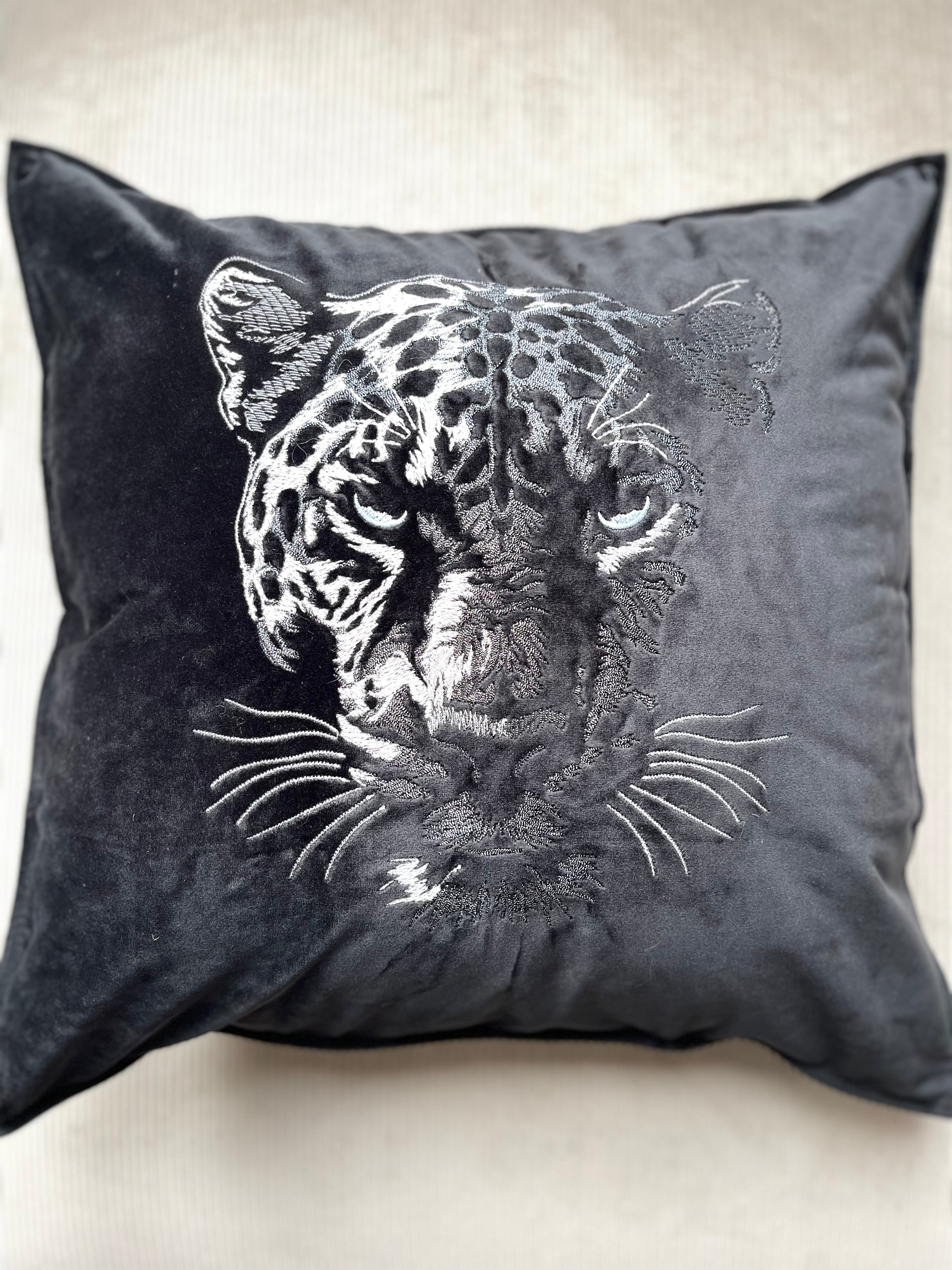 Kissen Samt Tier Panther