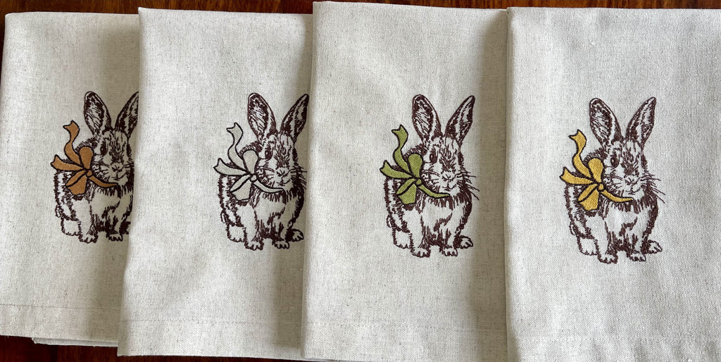 Serviette Hasen mit Schleife