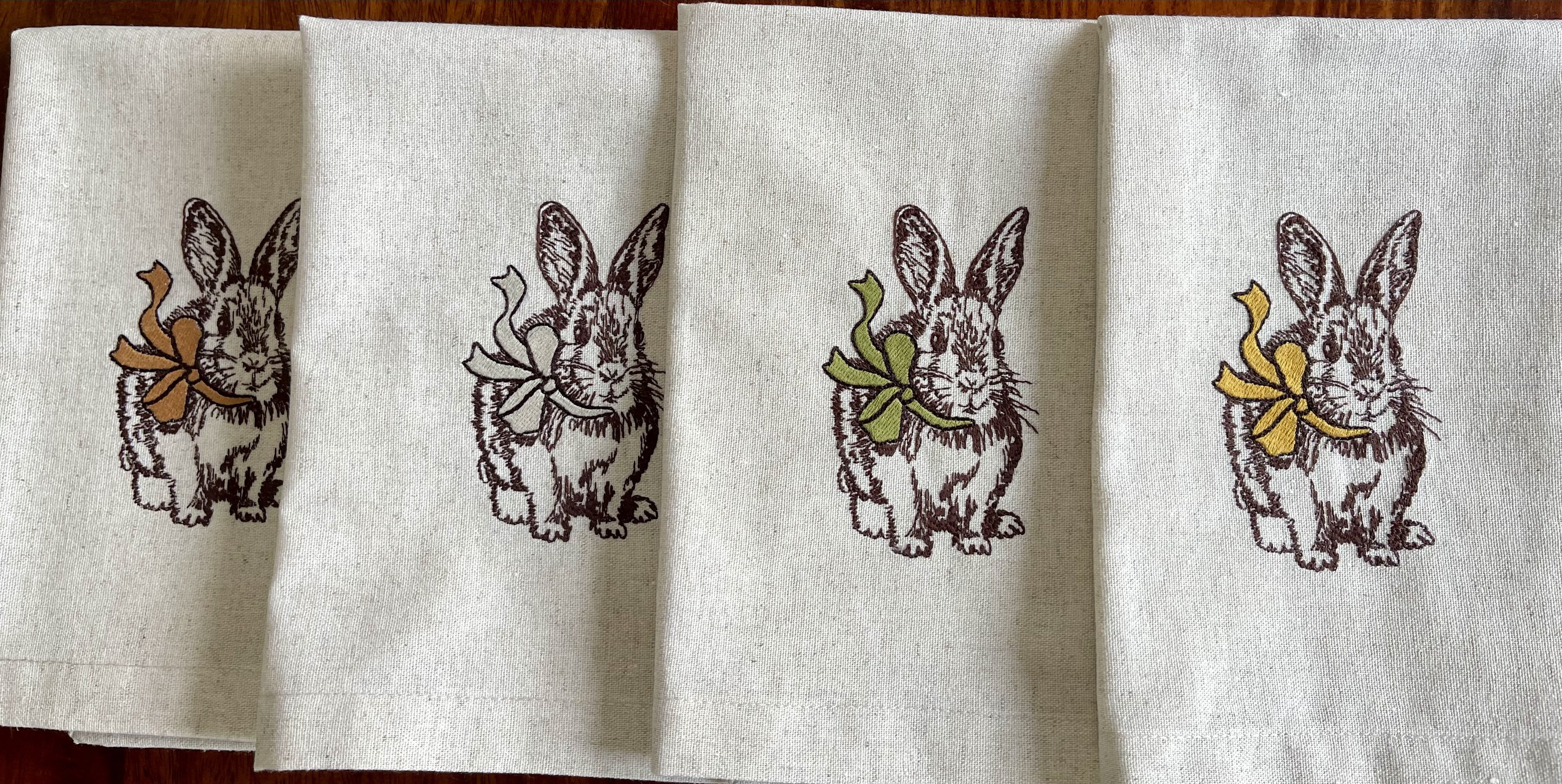 Serviette Hasen mit Schleife