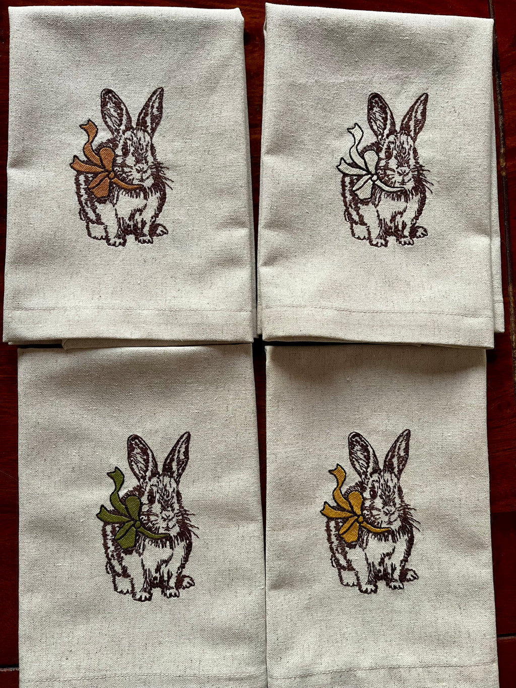 Serviette Hasen mit Schleife