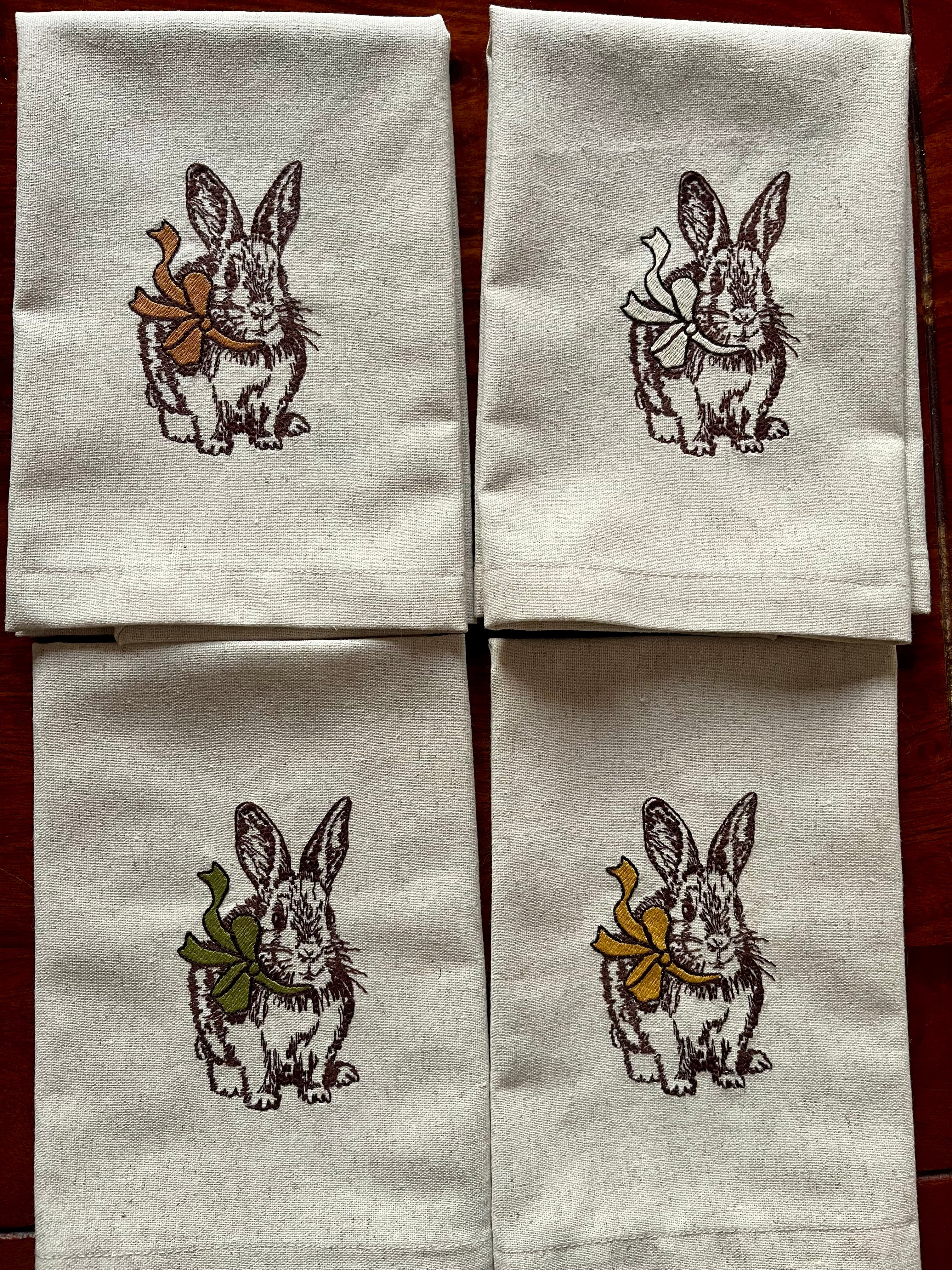 Serviette Hasen mit Schleife