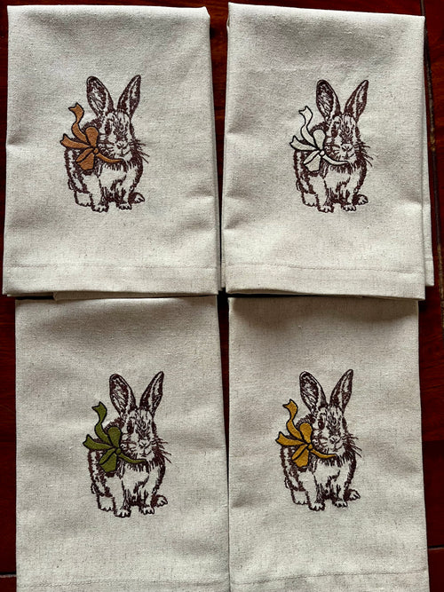 Serviette Hasen mit Schleife